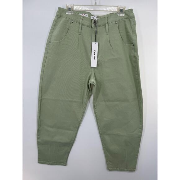 Vigoss Ace Womens Flat Front Denim High Rise Straight Jeans Button Size 31 NWT - Picture 1 of 5